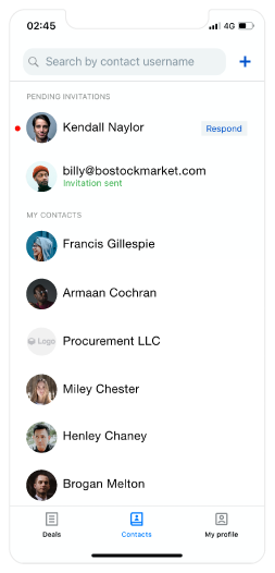 Screens from Seal the Deal - Timacum's Blockchain deal making app