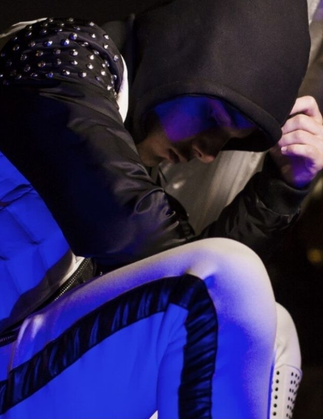 Male clothing model wearing a hoodie from Trelupi's shop