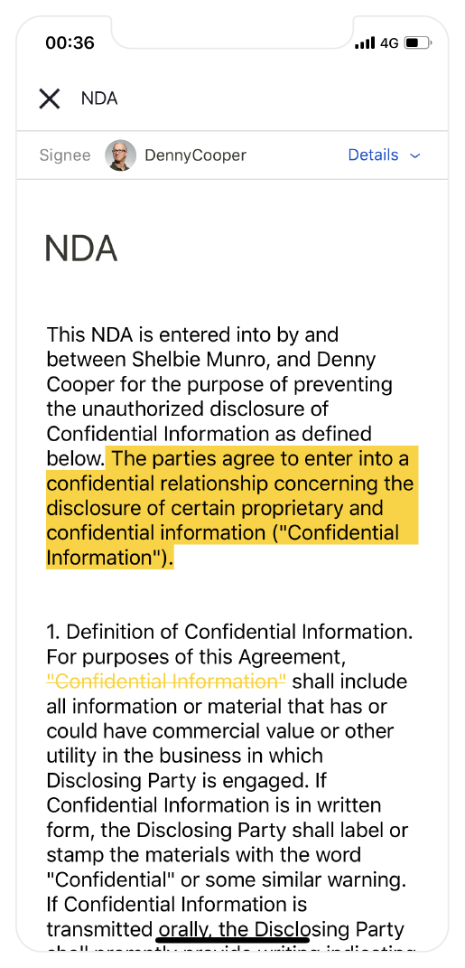 Screens from Seal the Deal - Timacum's Blockchain deal making app