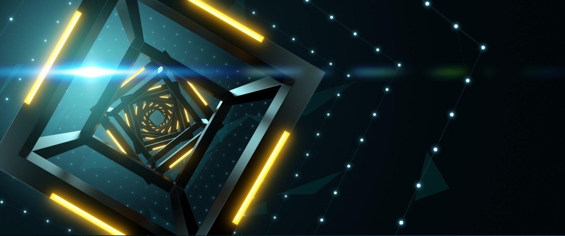 Futuristic Illustration of a Cube representing Blockchain technology as a part of a blog article- Blockchain is not Bitcoin.