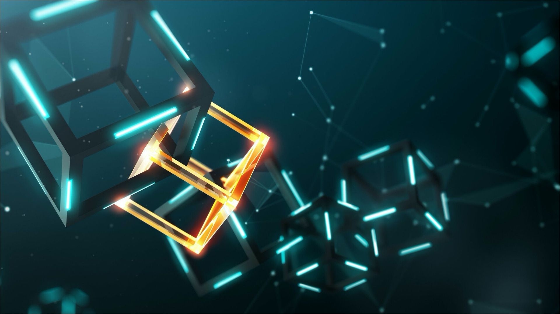 Futuristic Illustration of a Cube representing Blockchain technology as a part of a blog article-  Blockchain simplified.
